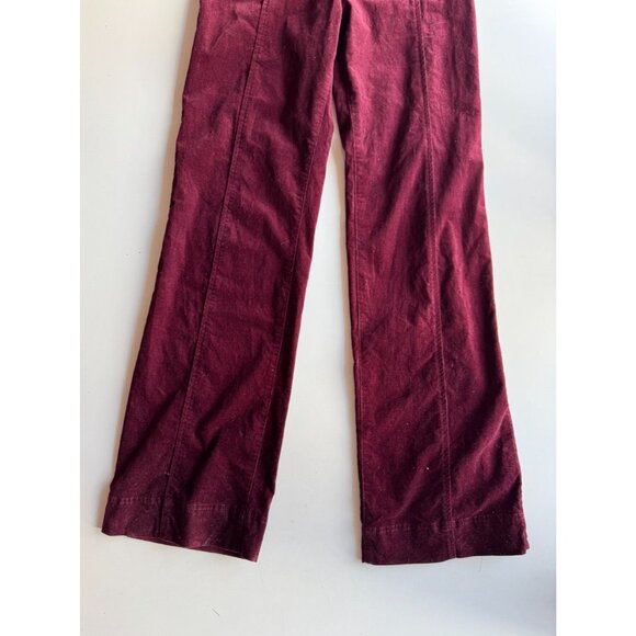 PILCRO Dark Purple Cotton Corduroy Belted Boot Leg Overalls Jumpsuit, Size 2 - Picture 8 of 14